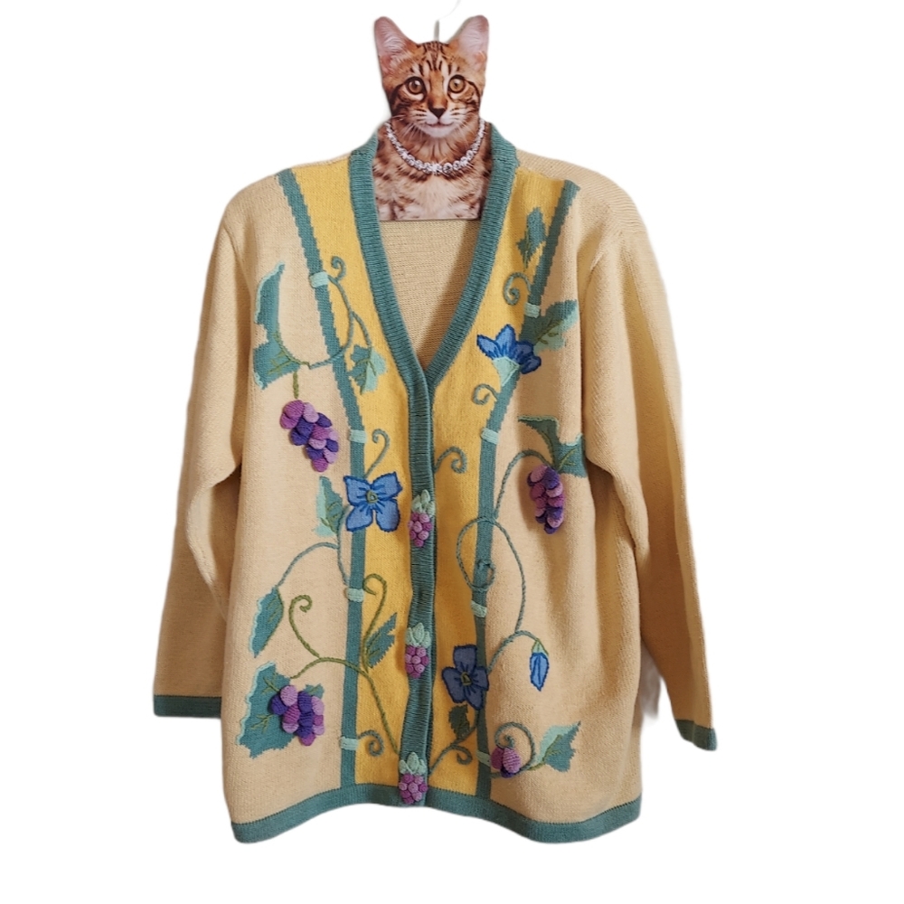 Vintage Storybook Knits grape vine cardigan